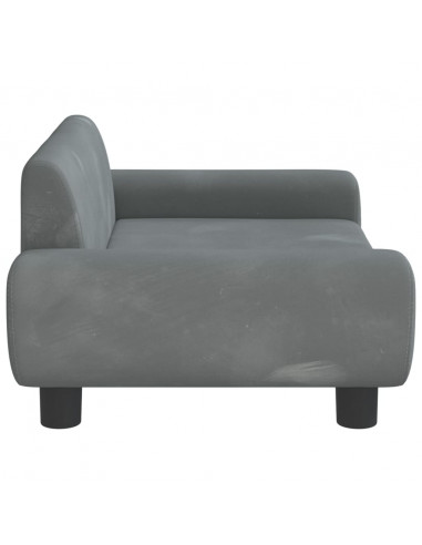 Divano per Bambini Grigio Scuro 70x45x33 cm in Velluto