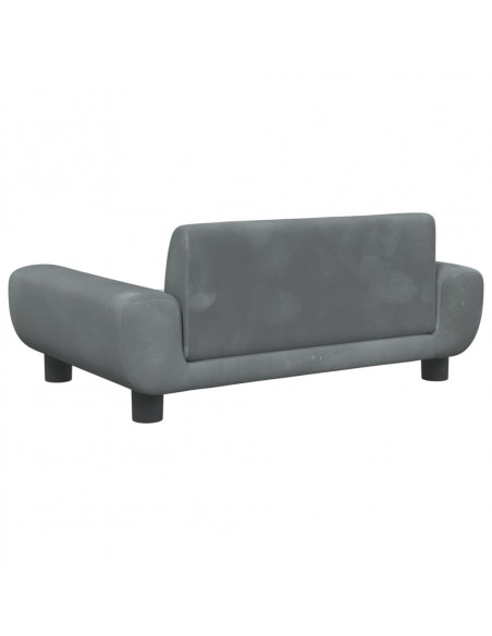 Divano per Bambini Grigio Scuro 70x45x33 cm in Velluto