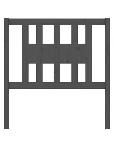 Testiera per Letto Grigia 81x4x100 cm in Legno Massello di Pino