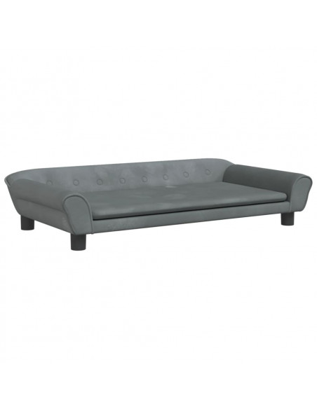 Divano per Bambini Grigio Scuro 100x50x26 cm in Velluto