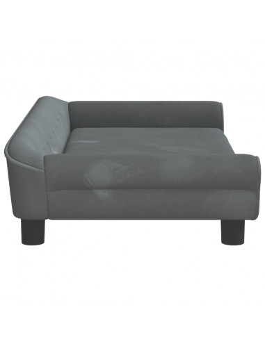 Divano per Bambini Grigio Scuro 100x50x26 cm in Velluto
