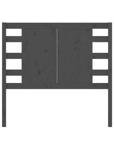 Testiera per Letto Grigia 81x4x100 cm in Legno Massello di Pino