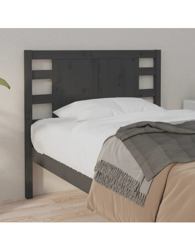 Testiera per Letto Grigia 81x4x100 cm in Legno Massello di Pino