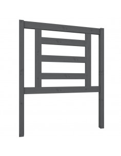 Testiera per Letto Grigia 81x4x100 cm in Legno Massello di Pino 2