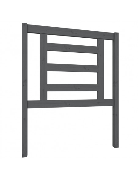 Testiera per Letto Grigia 81x4x100 cm in Legno Massello di Pino