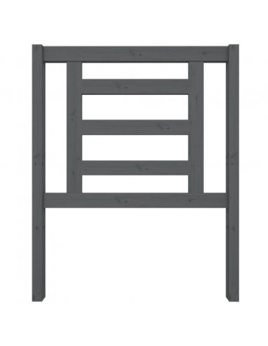 Testiera per Letto Grigia 81x4x100 cm in Legno Massello di Pino