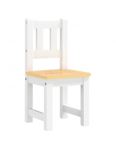 Set Tavolo e Sedie per Bambini 4 Pezzi Bianco e Beige in MDF