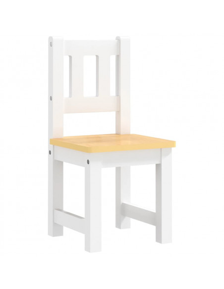 Set Tavolo e Sedie per Bambini 4 Pezzi Bianco e Beige in MDF