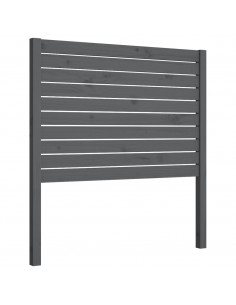 Testiera per Letto Grigia 81x4x100 cm in Legno Massello di Pino 2
