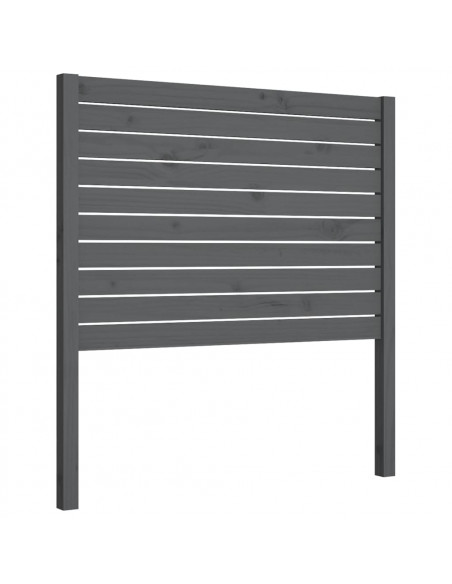Testiera per Letto Grigia 81x4x100 cm in Legno Massello di Pino