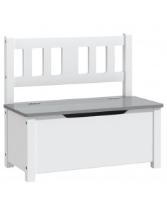Cassapanca per Bambini Bianca e Grigia 60x30x55 cm in MDF 2
