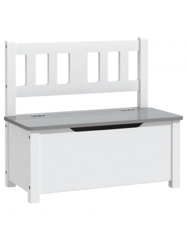 Cassapanca per Bambini Bianca e Grigia 60x30x55 cm in MDF