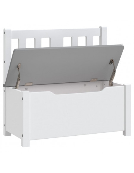 Cassapanca per Bambini Bianca e Grigia 60x30x55 cm in MDF