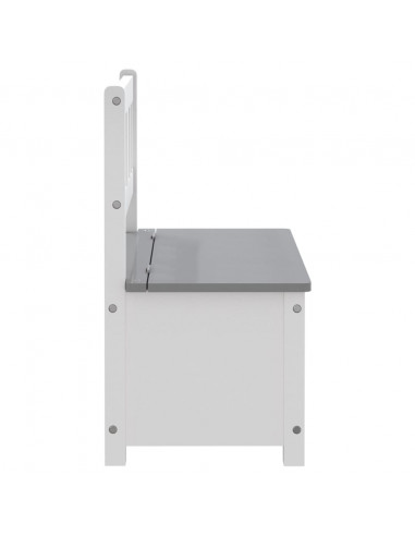 Cassapanca per Bambini Bianca e Grigia 60x30x55 cm in MDF