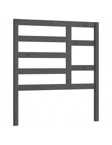 Testiera per Letto Grigia 81x4x104 cm in Legno Massello di Pino