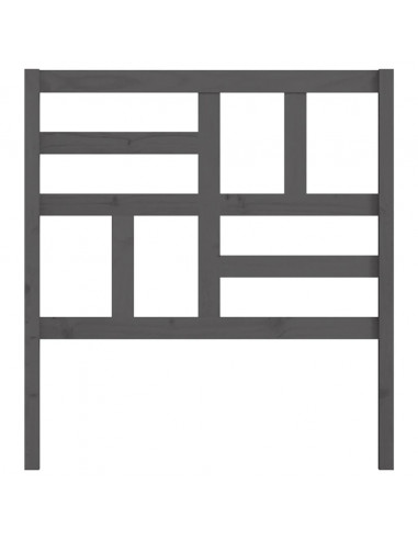 Testiera per Letto Grigia 81x4x104 cm in Legno Massello di Pino