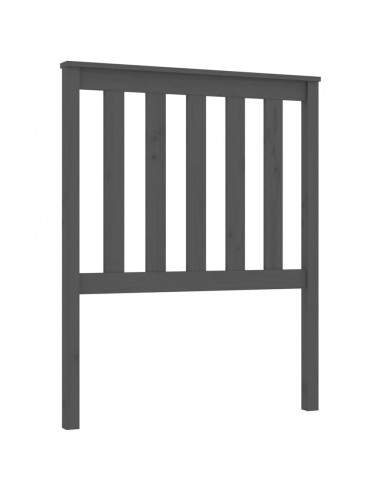 Testiera per Letto Grigia 81x6x101 cm in Legno Massello di Pino