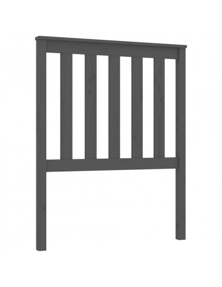 Testiera per Letto Grigia 81x6x101 cm in Legno Massello di Pino