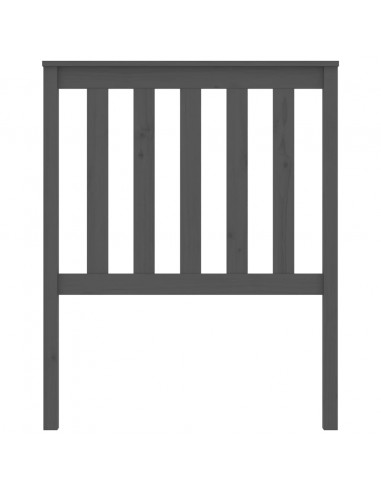 Testiera per Letto Grigia 81x6x101 cm in Legno Massello di Pino