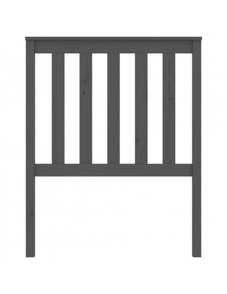 Testiera per Letto Grigia 81x6x101 cm in Legno Massello di Pino
