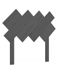 Testiera per Letto Grigia 92x3x81 cm in Legno Massello di Pino 2