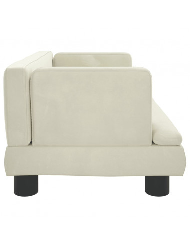 Divano per Bambini Crema 60x40x30 cm in Velluto