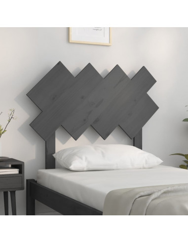 Testiera per Letto Grigia 92x3x81 cm in Legno Massello di Pino