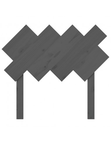 Testiera per Letto Grigia 92x3x81 cm in Legno Massello di Pino