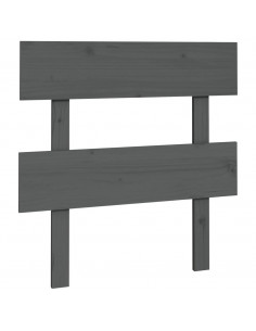 Testiera per Letto Grigia 93,5x3x81cm in Legno Massello di Pino 2