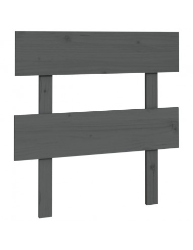 Testiera per Letto Grigia 93,5x3x81cm in Legno Massello di Pino