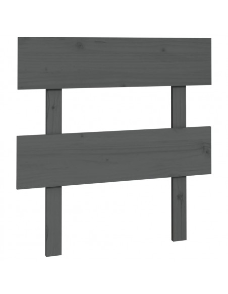 Testiera per Letto Grigia 93,5x3x81cm in Legno Massello di Pino