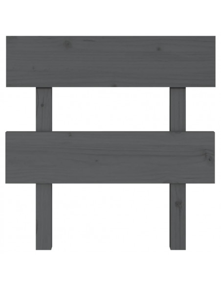 Testiera per Letto Grigia 93,5x3x81cm in Legno Massello di Pino