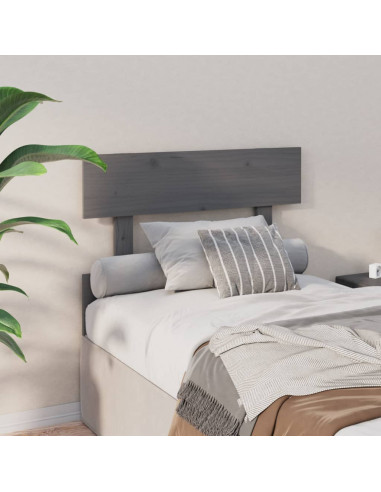 Testiera per Letto Grigia 93,5x3x81cm in Legno Massello di Pino