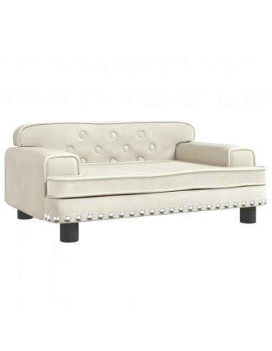 Divano per Bambini Crema 70x45x30 cm in Velluto