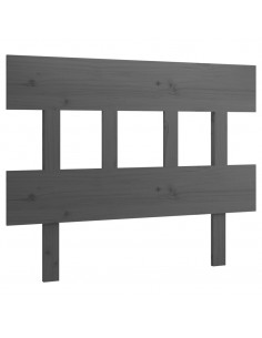 Testiera per Letto Grigia 93,5x3x81cm in Legno Massello di Pino 2