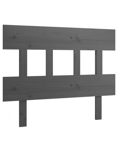 Testiera per Letto Grigia 93,5x3x81cm in Legno Massello di Pino