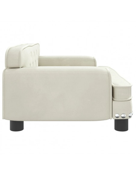 Divano per Bambini Crema 70x45x30 cm in Velluto