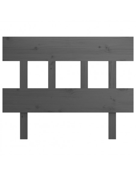 Testiera per Letto Grigia 93,5x3x81cm in Legno Massello di Pino