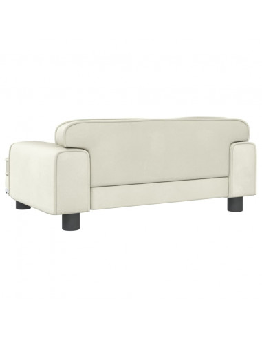 Divano per Bambini Crema 70x45x30 cm in Velluto