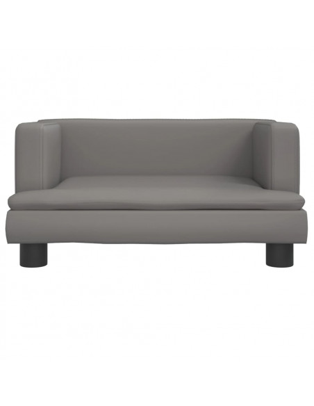 Divano per Bambini Grigio 60x40x30 cm in Similpelle