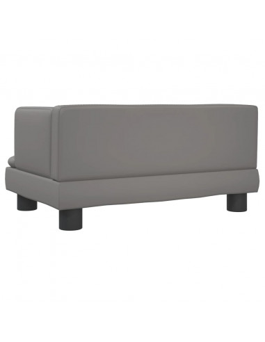 Divano per Bambini Grigio 60x40x30 cm in Similpelle