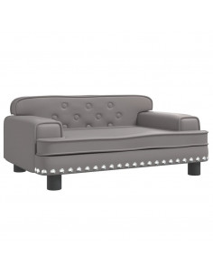 Divano per Bambini Grigio 70x45x30 cm in Similpelle 2