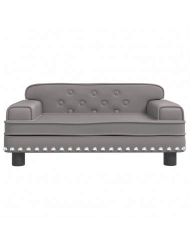 Divano per Bambini Grigio 70x45x30 cm in Similpelle