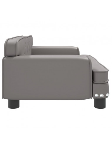 Divano per Bambini Grigio 70x45x30 cm in Similpelle