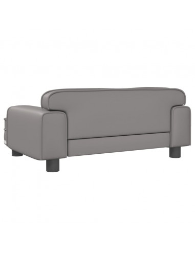 Divano per Bambini Grigio 70x45x30 cm in Similpelle