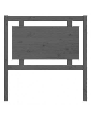 Testiera per Letto Grigia 95,5x4x100 cm Legno Massello di Pino