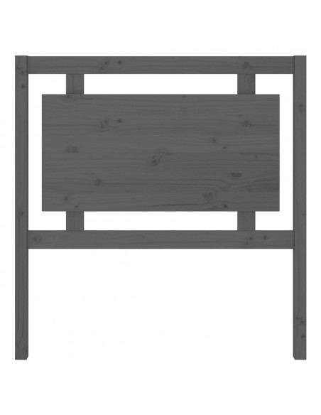 Testiera per Letto Grigia 95,5x4x100 cm Legno Massello di Pino