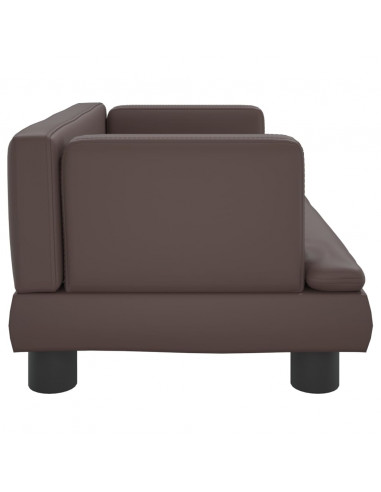 Divano per Bambini Marrone 60x40x30 cm in Similpelle
