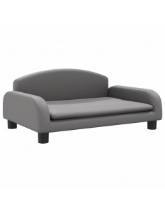 Divano per Bambini Grigio 70x45x30 cm in Similpelle 2