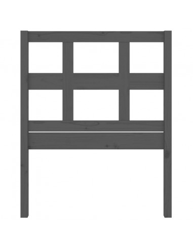 Testiera per Letto Grigia 95,5x4x100 cm Legno Massello di Pino